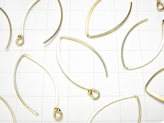 Silver925  Marquise Earwire 30x14mm 18KGP 1pair