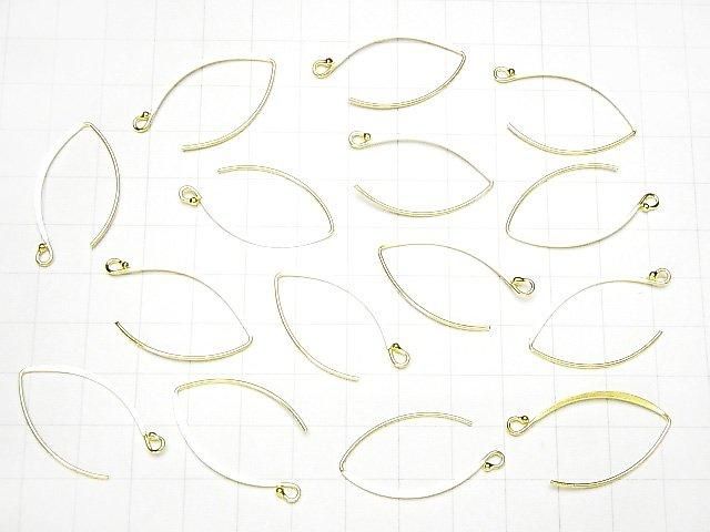 Silver925  Marquise Earwire 30x14mm 18KGP 1pair