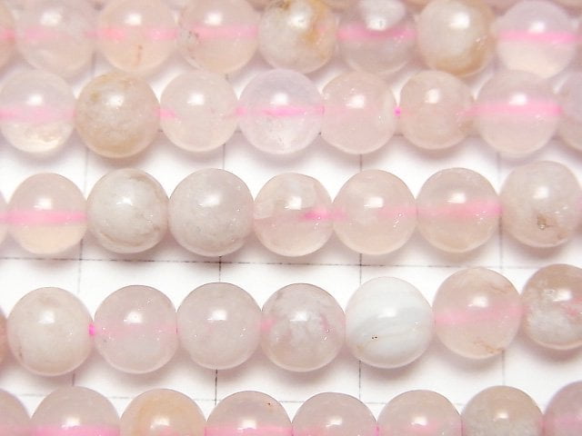 [Video] Madagascar Cherry Blossom Agate Round 6mm 1strand beads (aprx.15inch / 38cm)