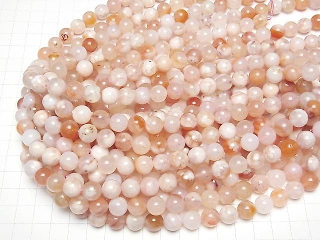 [Video] Cherry Blossom Agate Round 10mm half or 1strand beads (aprx.15inch/38cm)