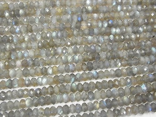 High Quality!  Labradorite AA++ Faceted Button Roundel 8x8x4mm half or 1strand beads (aprx.15inch/38cm)