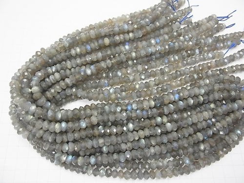 High Quality!  Labradorite AA++ Faceted Button Roundel 8x8x4mm half or 1strand beads (aprx.15inch/38cm)