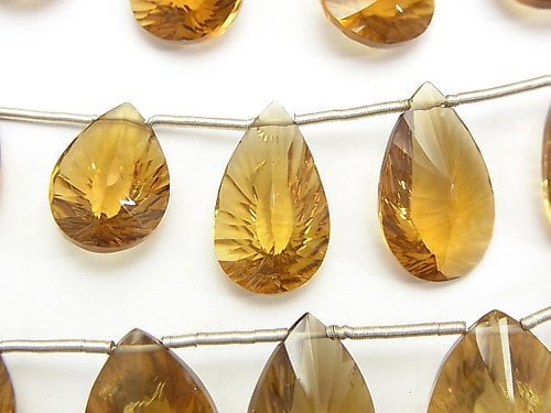 Concave Cut, Other Quartz, Pear Shape Gemstone Beads