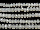 [Video]High Quality White Chalcedony AAA Faceted Button Rondelle Coated half or 1strand beads (aprx.7inch/18cm)