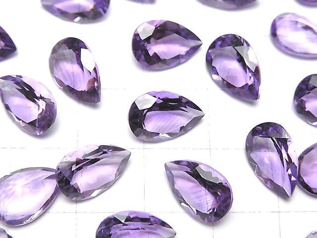 High Quality Amethyst AAA Loose stone Pear shape Faceted 12x8mm 2pcs