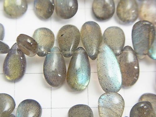 High Quality Labradorite AAA Pear shape Briolette (Smooth) [S] [M] half or 1 strand beads (aprx.9 inch / 22 cm)