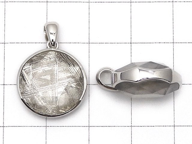 Meteorite (Muonionalusta ) Pendant  Both Side Finish 17mm Silver925