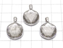 Meteorite (Muonionalusta ) Pendant  Both Side Finish 17mm Silver925