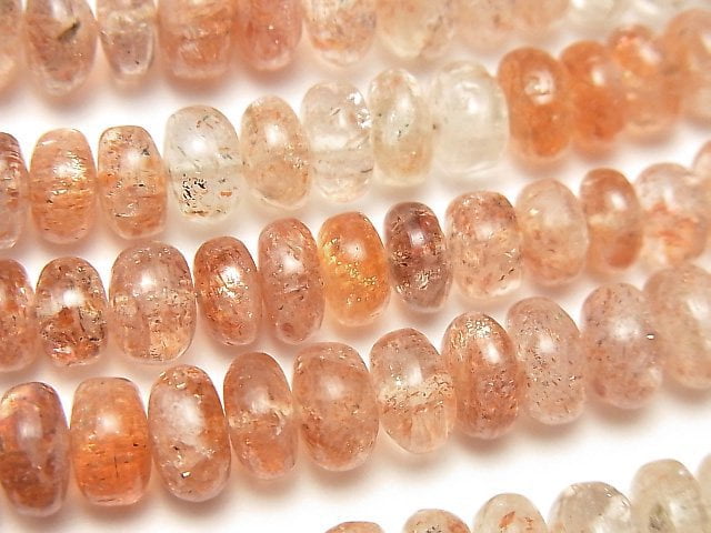 Roundel, Sunstone Gemstone Beads