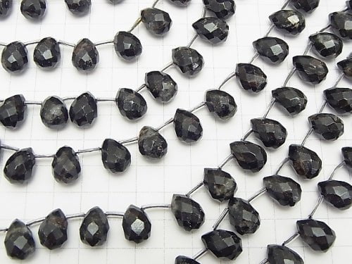 Black nice, Stone Drop Faceted Briolette 14 x 10 x 10 mm half or 1 strand beads (aprx.15 inch / 38 cm)