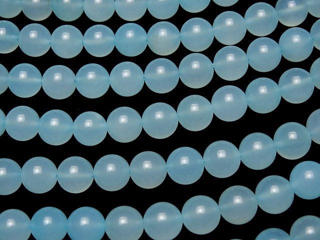 [Video] Sea blue Chalcedony AAA - Round 10 mm half or 1 strand beads (aprx. 15 inch / 36 cm)