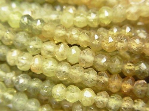 [Video] Grossular Garnet AA++ Faceted Button Rondelle 1-strand beads (approx. 13 inches/31 cm)