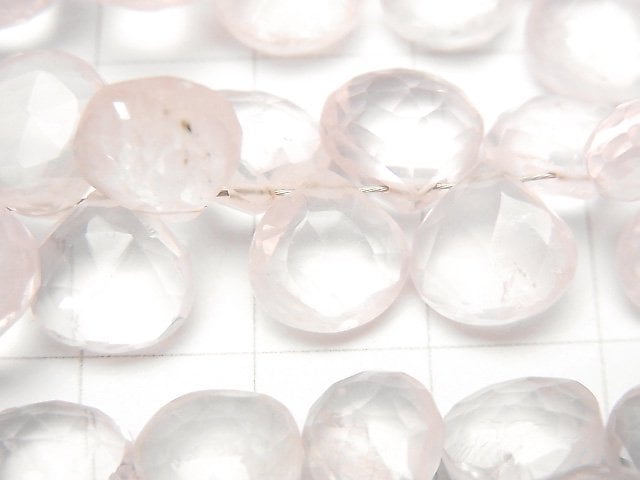 [Video] High Quality Rose Quartz AAA- Chestnut Faceted Briolette half or 1strand beads (aprx.8inch / 20cm)