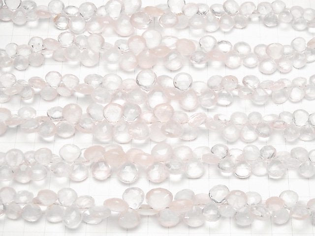 [Video] High Quality Rose Quartz AAA- Chestnut Faceted Briolette half or 1strand beads (aprx.8inch / 20cm)