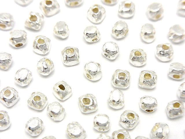 Karen Silver Faceted Rondelle 3x3x2.5mm White Silver 5pcs