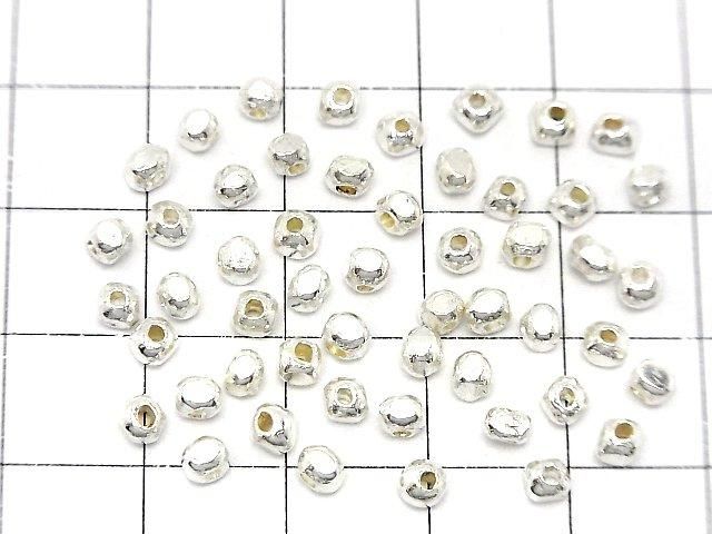 Karen Silver Faceted Rondelle 3x3x2.5mm White Silver 5pcs