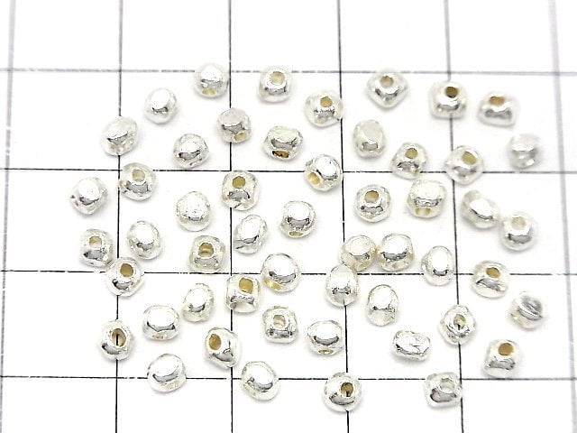 Karen Silver Faceted Rondelle 3x3x2.5mm White Silver 5pcs