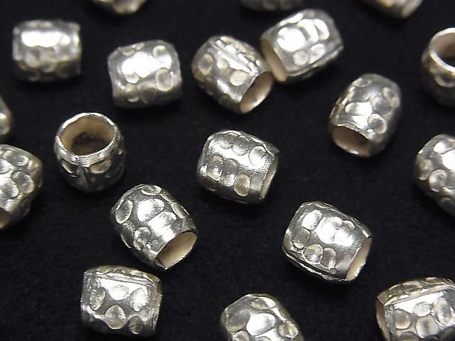 Karen Silver Rondelle (Tube) 6x6x6mm White Silver, 2pcs