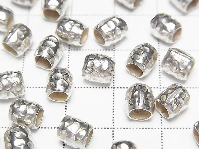 Karen Silver Rondelle (Tube) 6x6x6mm White Silver, 2pcs