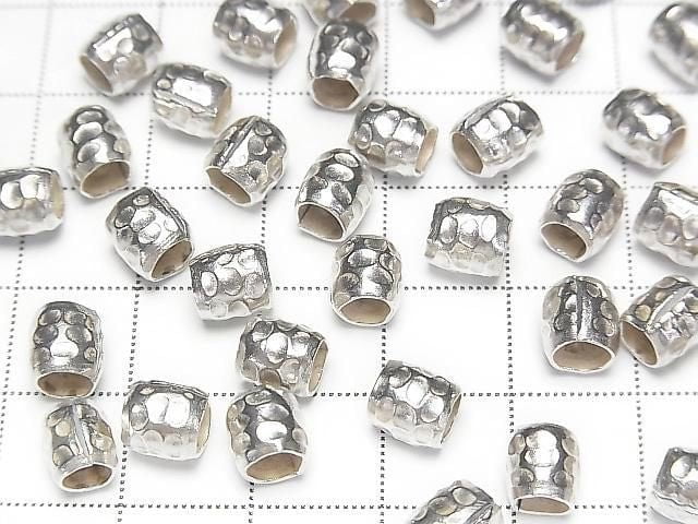 Karen Silver Rondelle (Tube) 6x6x6mm White Silver, 2pcs