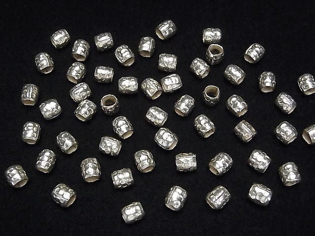 Karen Silver Rondelle (Tube) 6x6x6mm White Silver, 2pcs