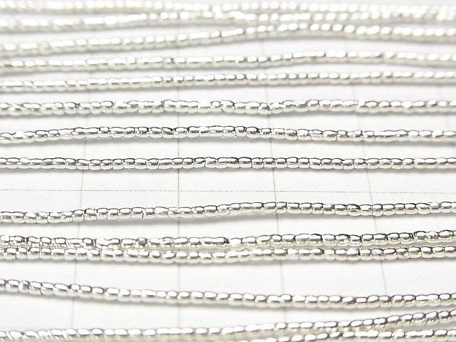 Karen Silver Tube 1.2x1.2x1.2mm White Silver half or 1strand beads (aprx.27inch/68cm)