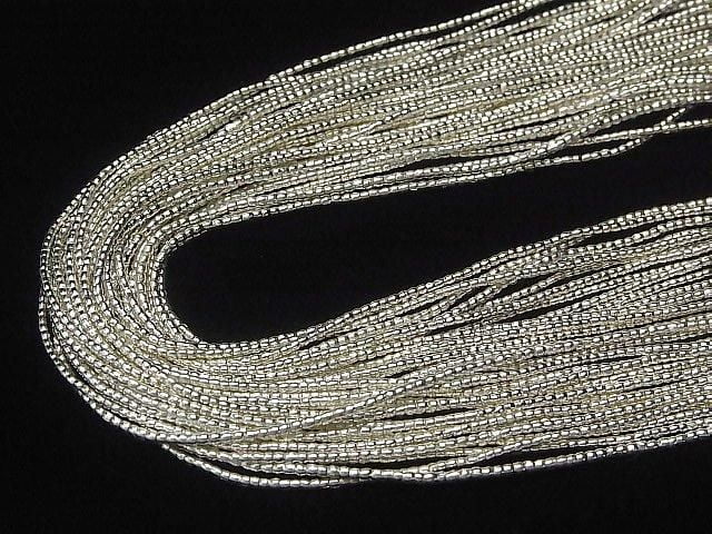 Karen Silver Tube 1.2x1.2x1.2mm White Silver Half or 1-Strand Beads (approx. 27inch/68cm)