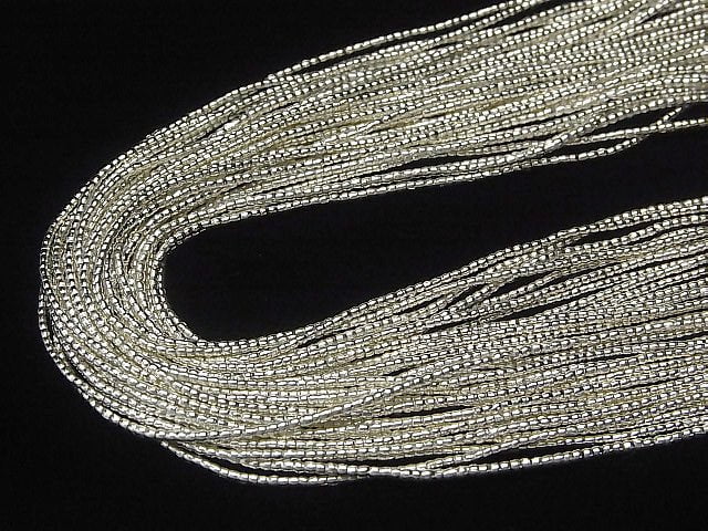 Karen Silver Tube 1.2x1.2x1.2mm White Silver half or 1strand beads (aprx.27inch/68cm)