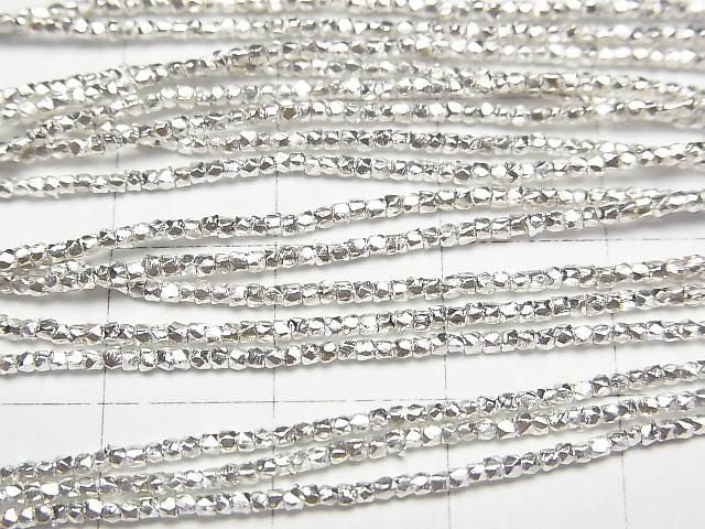 [Video] Karen Silver Cube Shape 1x1x1mm White Silver 1/4 or 1 strand beads (approx. 27inch/68cm)