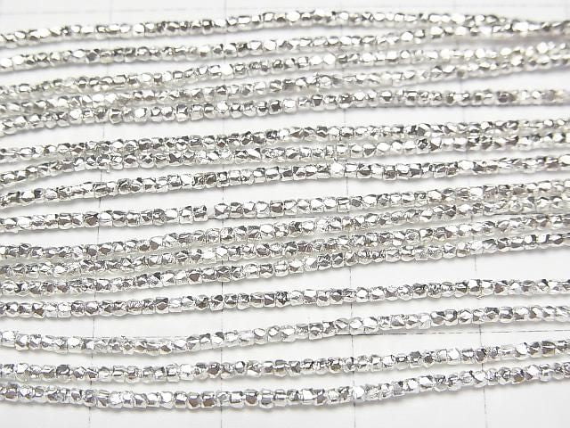 [Video] Karen Silver Cube Shape 1x1x1mm White Silver 1/4 or 1 strand beads (approx. 27inch/68cm)