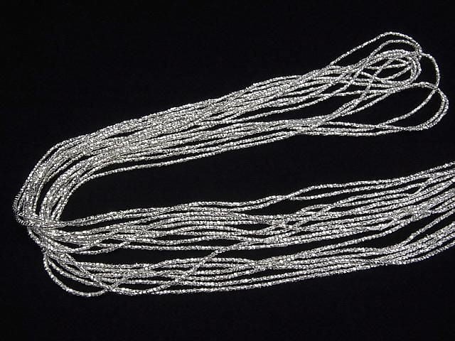 [Video] Karen Silver Cube Shape 1x1x1mm White Silver 1/4 or 1 strand beads (approx. 27inch/68cm)