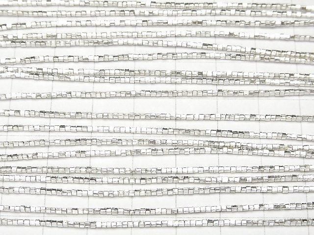 Karen Silver Cube 1x1x1mm White Silver 1/4 or 1-strand beads (approx. 27 inches/68 cm)