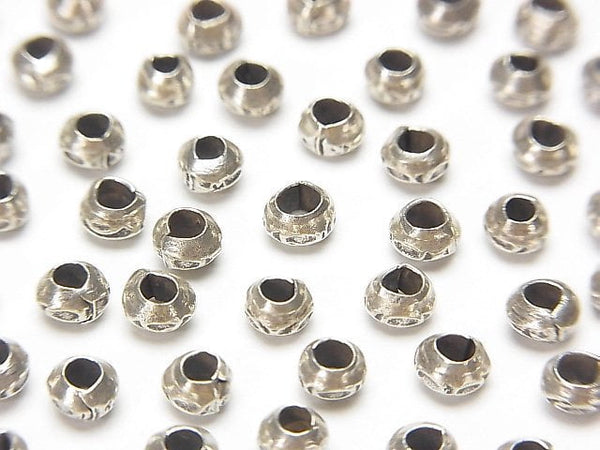 Karen Silver Patterned Roundel 4x4x2mm 10pcs