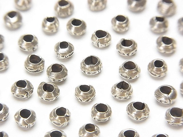 Karen Silver Patterned Roundel 4x4x2mm 10pcs