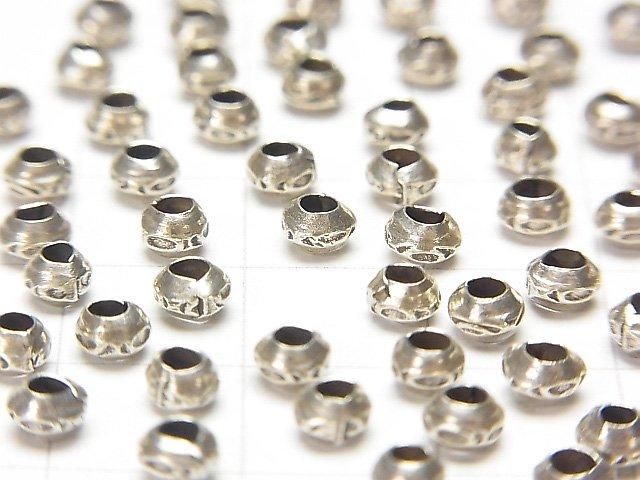 Karen Silver Patterned Rondelle 4x4x2mm 10pcs