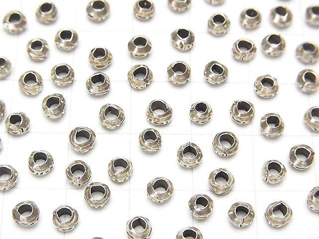Karen Silver Patterned Rondelle 4x4x2mm 10pcs