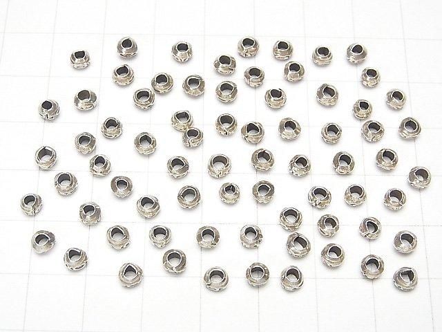 Karen Silver Patterned Rondelle 4x4x2mm 10pcs