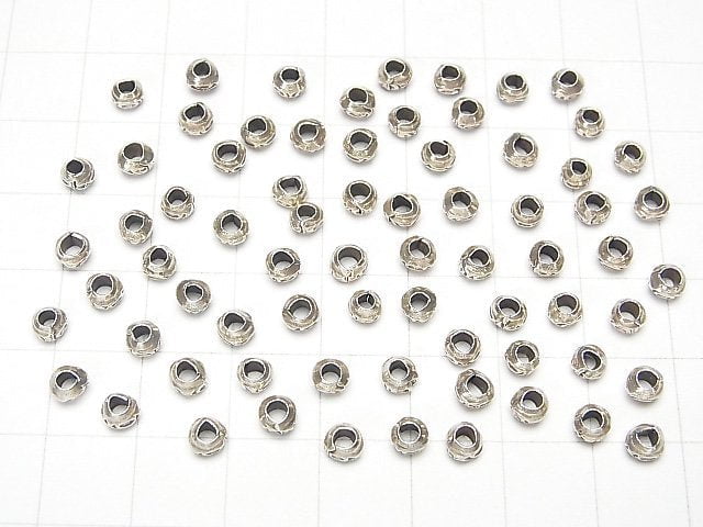 Karen Silver Patterned Roundel 4x4x2mm 10pcs