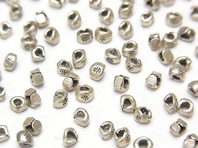 Karen Silver Ornament Roundel 3x3x2.5mm 10pcs