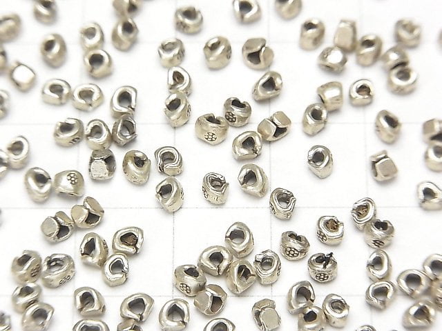 Karen Silver Ornament Roundel 3x3x2.5mm 10pcs