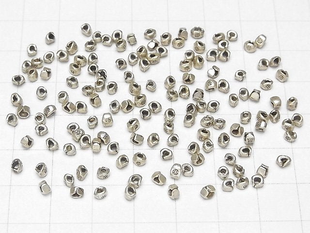 Karen Silver Ornament Roundel 3x3x2.5mm 10pcs