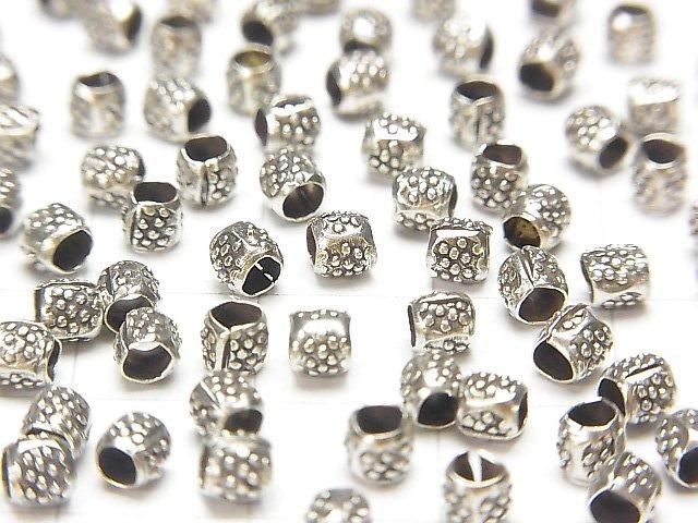 Karen Silver Patterned Rondelle 3x3x3mm 10pcs