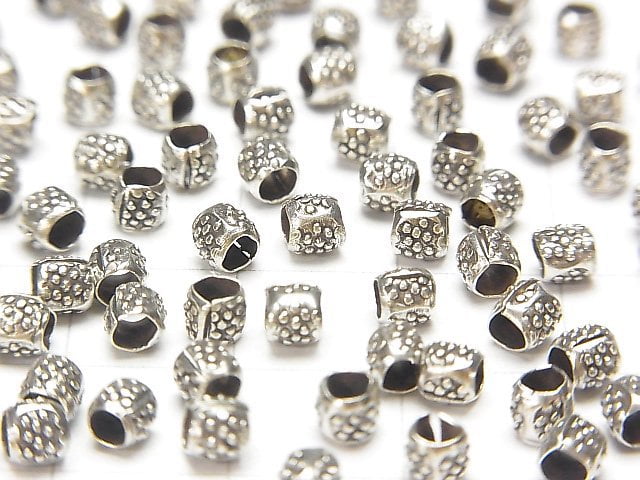 Karen Silver Patterned Roundel 3x3x3mm 10pcs