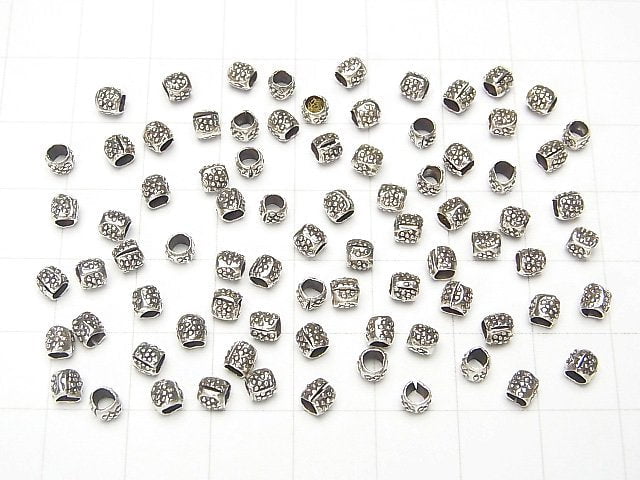 Karen Silver Patterned Roundel 3x3x3mm 10pcs