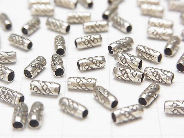 Karen Silver Ornament Tube 6.5x2.5x2.5mm 10pcs