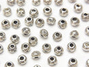 Karen Silver Flower Pattern Rondelle 3.5x3.5x2.5mm 4pcs