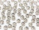 Karen Silver Flower Pattern Rondelle 3.5x3.5x2.5mm 4pcs