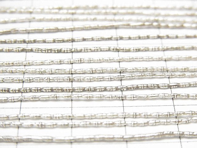 Karen Silver Patterned Tube 2x1x1mm 1strand beads (aprx.26inch/65cm)