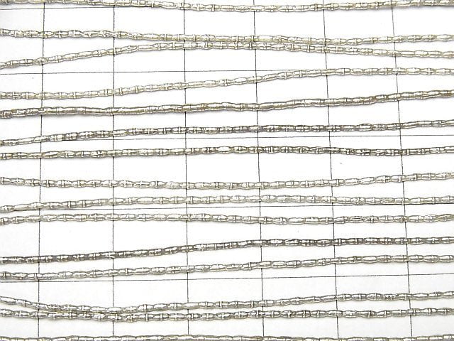 Karen Silver Patterned Tube 2x1x1mm 1strand beads (aprx.26inch/65cm)