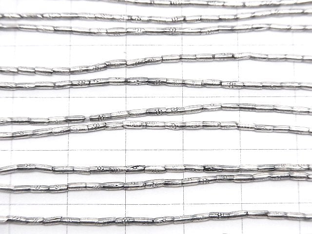 Karen Silver Patterned Tube 3x1.2x1.2mm half or 1strand beads (aprx.26inch/64cm)